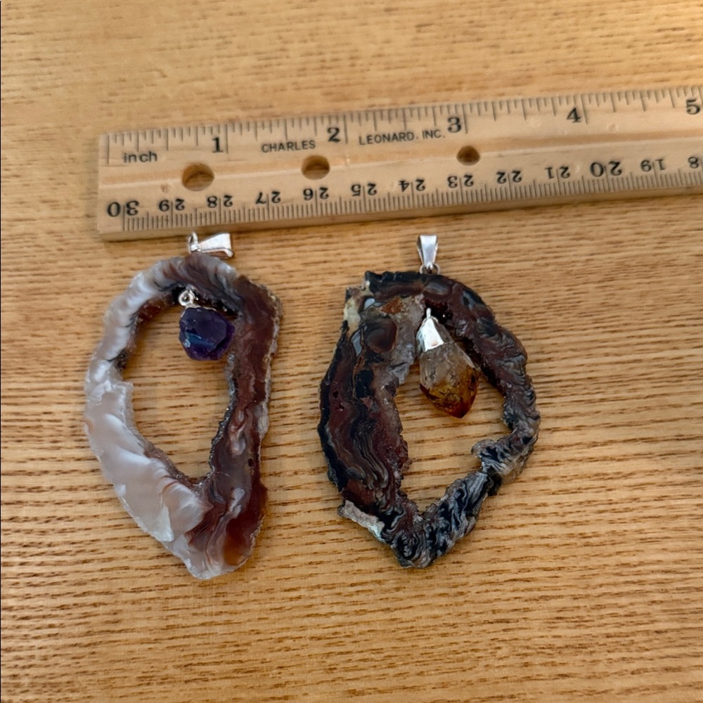 Agate Slice Pendant Necklace